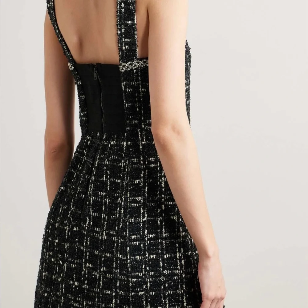 Alice + Olivia Black and White Tweed Dress - Picture 2 of 10